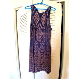 Rose gold glitter and navy blue body-con